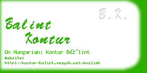 balint kontur business card